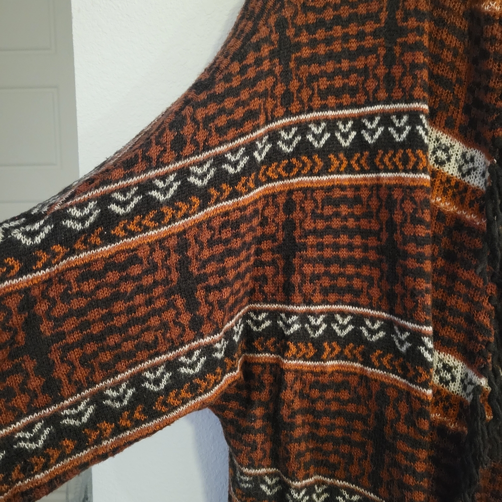 H&M Black and Orange Patterned Winter Sweater Cardigan - Picture 5 of 6